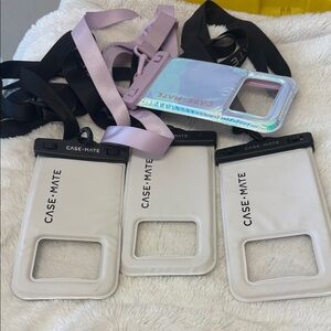 Case-Mate White and Iridescent Phone Pouches